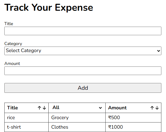 Expenses Tracker