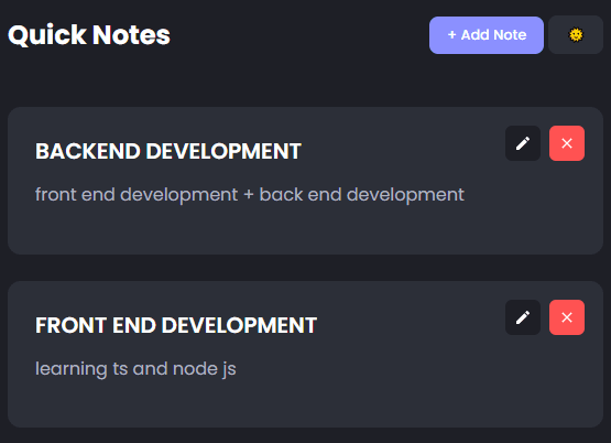 Quick Notes App