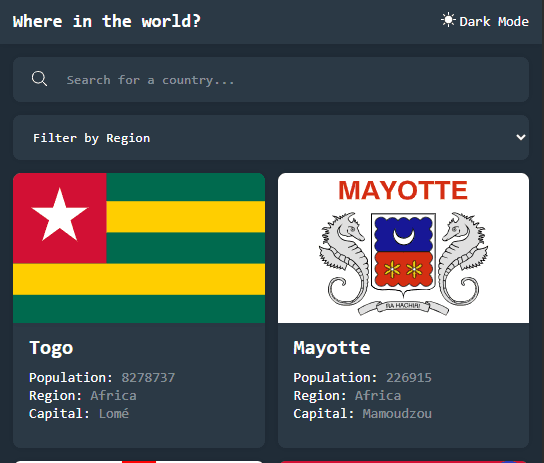 Rest Countries App